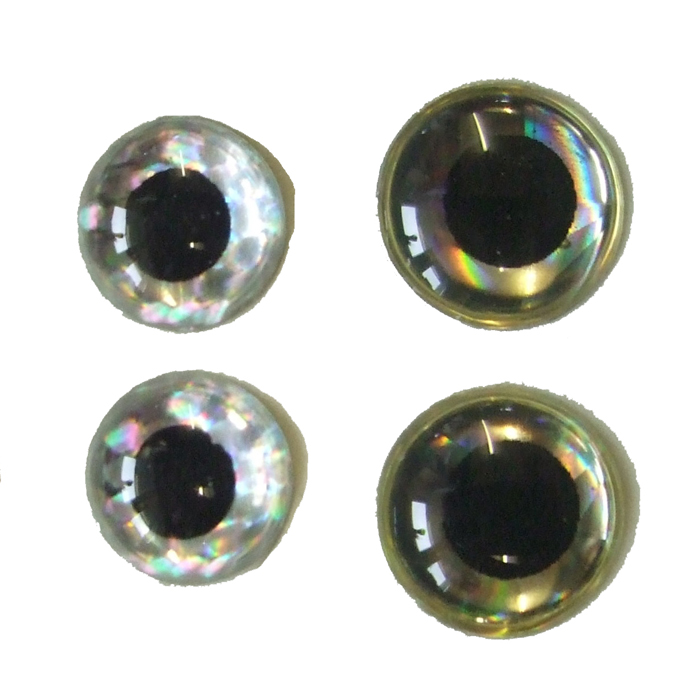 Turrall 3D Raised Eyes 9mm Silver / Black Fly Tying Materials