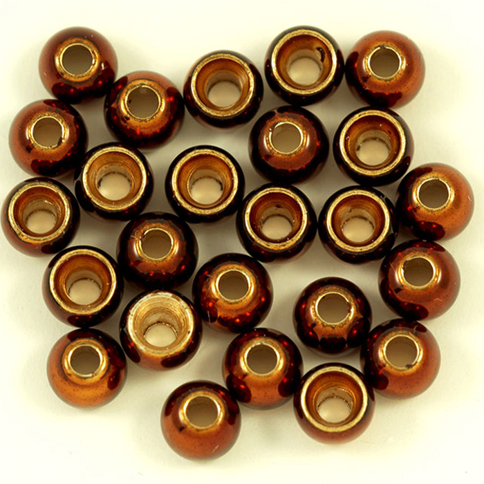 Turrall Brass Beads Medium 3.3mm Metallic Brown Fly Tying Materials
