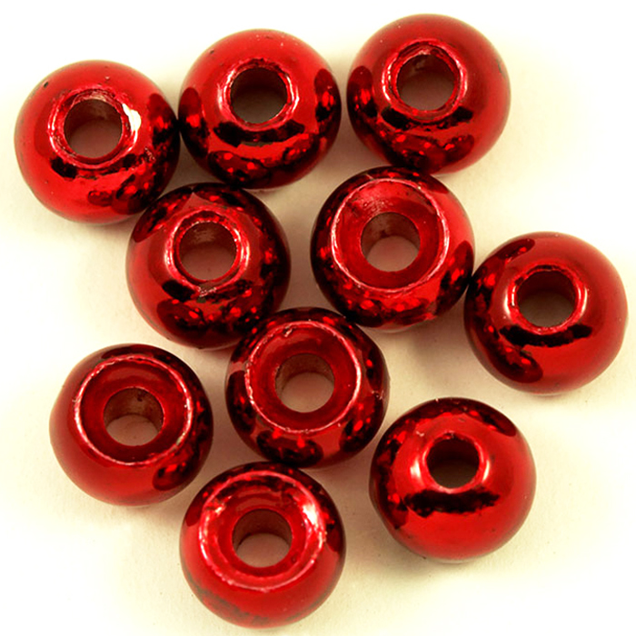 Turrall Tungsten Beads Medium 3.2mm Metallic Red Fly Tying Materials