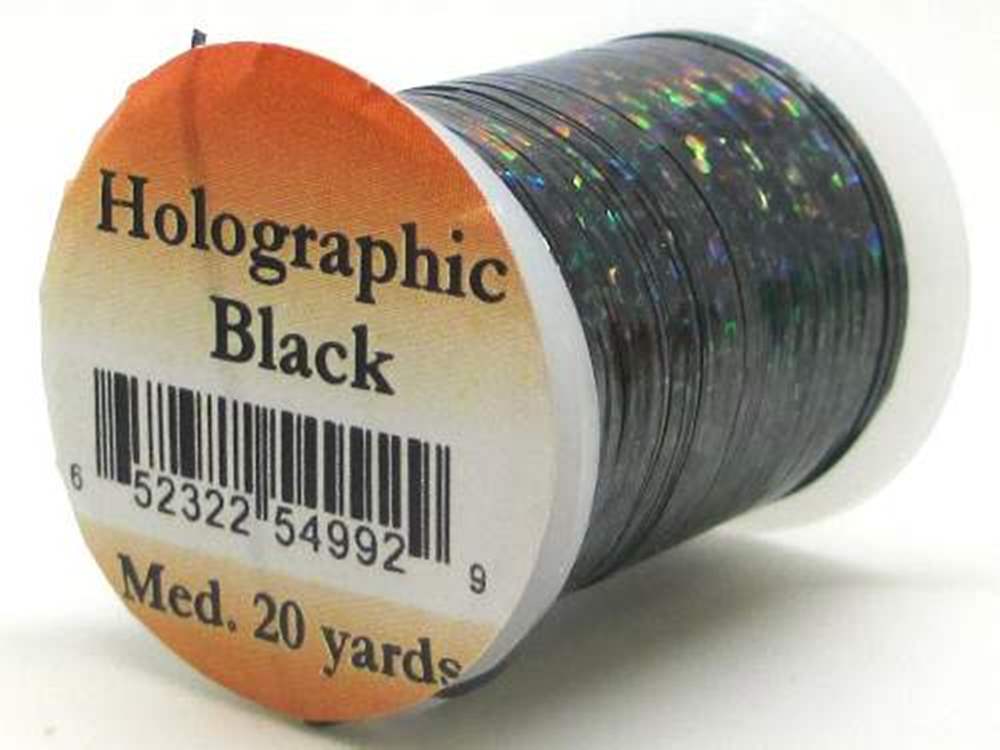 Veniard Holographic Tinsel Small #2 Black Fly Tying Materials (Product Length 21.8 Yds / 20m)