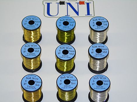 Uni Neon Coated Soft Copper Wire Medium 0.3mm Bright Silver Fly Tying Materials