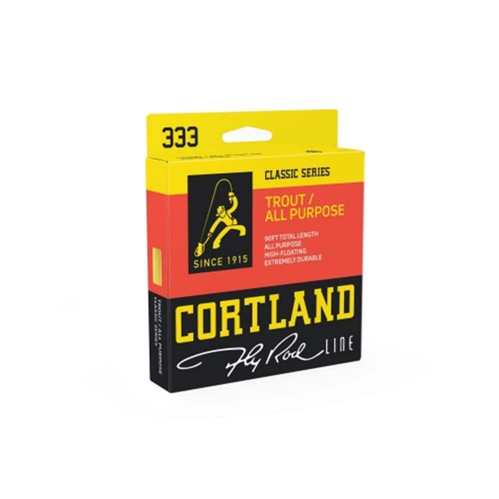 Cortland 333 Yellow Floating Fly Line (Weight Forward) Wf5F Flyline for Trout & Grayling Flyfishing (Length 90ft / 27.4m)