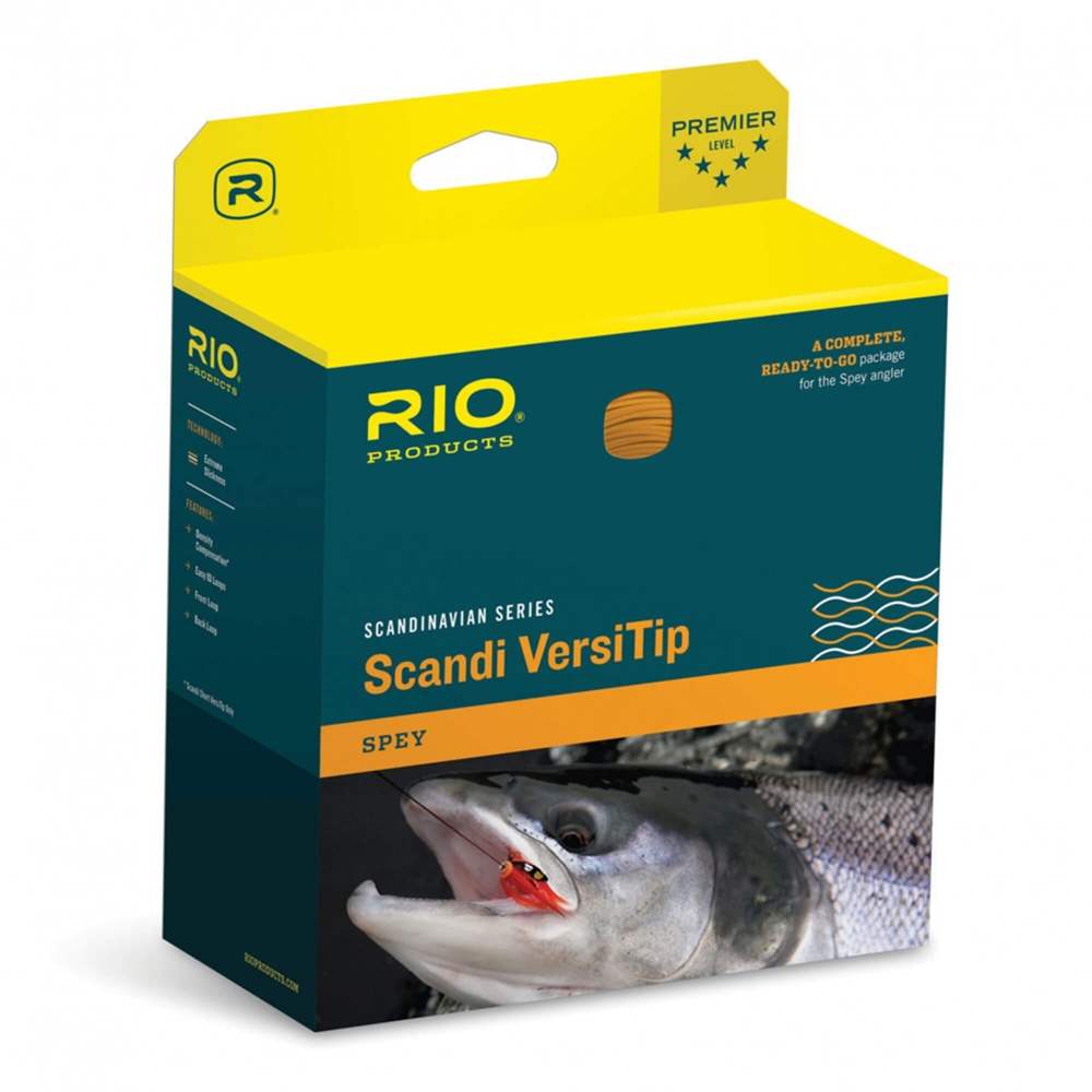 Rio Products Scandi Versitip Straw / Orange 445 Grain (Weight Forward) Wf7 Salmon Fly Line (Length 38ft / 11.6m)