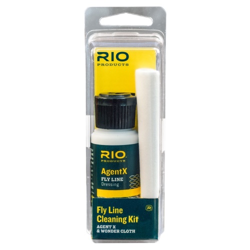 Rio Products Agent X Line Cleaning Kit Fly Line Cleaner (Length 100Yds / 91.4m 1oz bottle & 4 cloths)