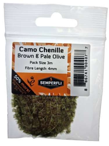 Semperfli Camo Chenille 4mm Small Brown & Pale Olive