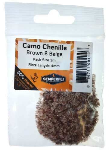 Semperfli Camo Chenille 4mm Small Brown & Beige