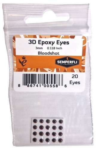 Semperfli 3mm 3D Epoxy Eyes Bloodshot