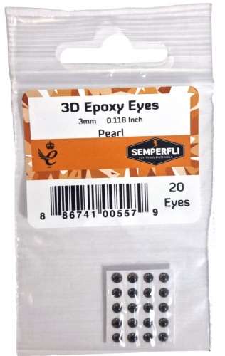 Semperfli 3mm 3D Epoxy Eyes Pearl