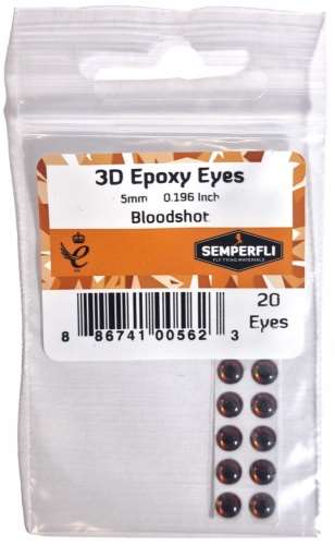 Semperfli 5mm 3D Epoxy Eyes Bloodshot