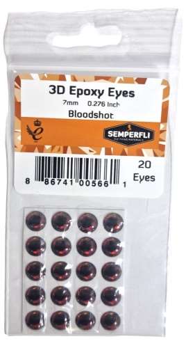 Semperfli 7mm 3D Epoxy Eyes Bloodshot