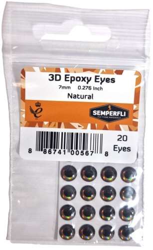 Semperfli 7mm 3D Epoxy Eyes Natural