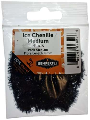Semperfli Ice Chenille 12mm Large Black