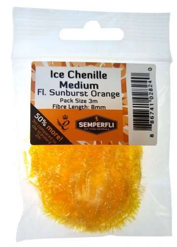 Semperfli Ice Chenille 12mm Large Fl Sunburst Orange