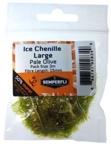 Semperfli Ice Chenille 15mm Large Pale Olive
