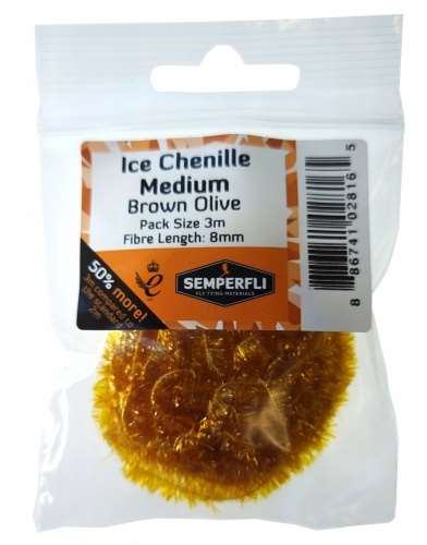 Semperfli Ice Chenille 8mm Medium Brown Olive