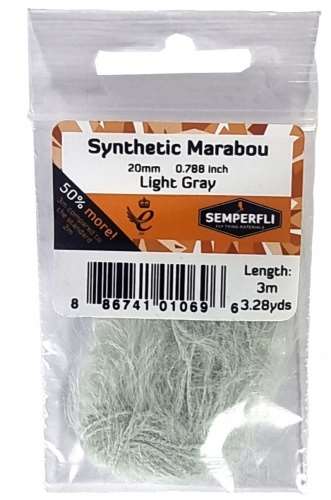 Semperfli Synthetic Marabou 20mm Light Gray