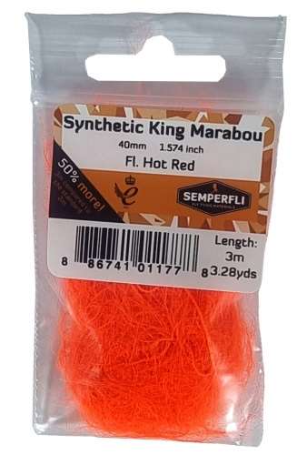 Semperfli Synthetic King Marabou 40mm Fl Hot Red