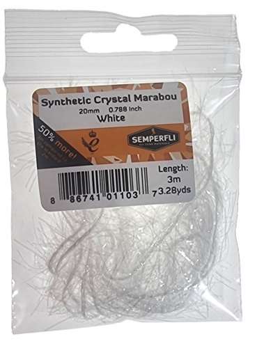 Semperfli Synthetic Crystal Marabou 20mm White