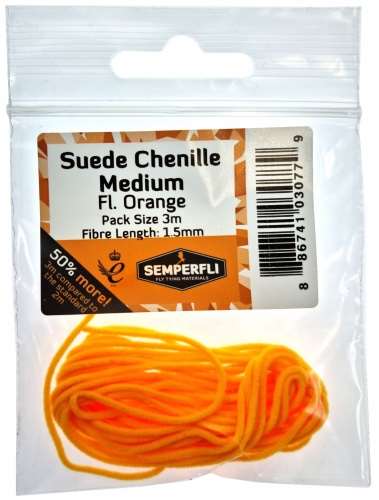 Semperfli Suede Chenille 1.5mm Medium Fl Orange