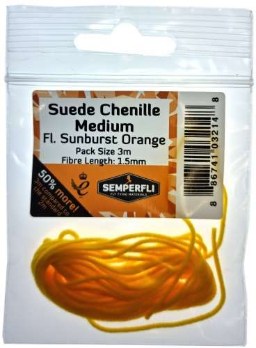 Semperfli Suede Chenille 1.5mm Medium Fl Sunburst Orange