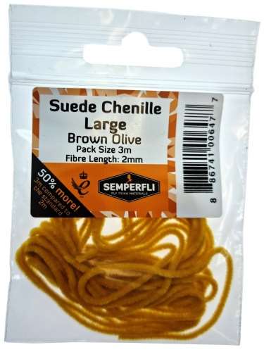 Semperfli Suede Chenille 2mm Large Brown Olive