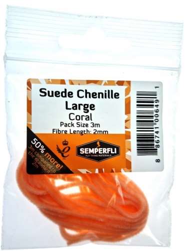 Semperfli Suede Chenille 2mm Large Coral