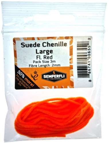 Semperfli Suede Chenille 2mm Large Fl Red