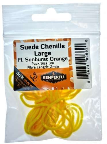 Semperfli Suede Chenille 2mm Large Fl Sunburst Orange