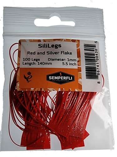 Semperfli SiliLegs Red & Silver Flake