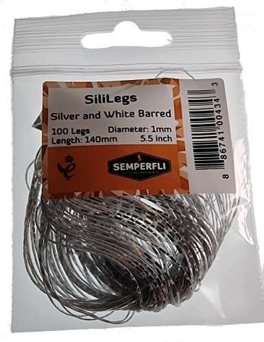 Semperfli SiliLegs Silver & White Barred