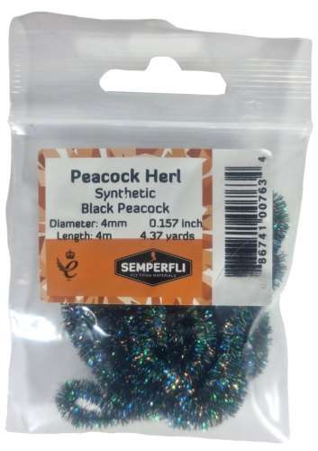 Semperfli Synthetic Peacock Herl 4mm Small Black Peacock