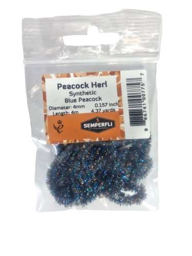 Semperfli Synthetic Peacock Herl 4mm Small Blue Peacock