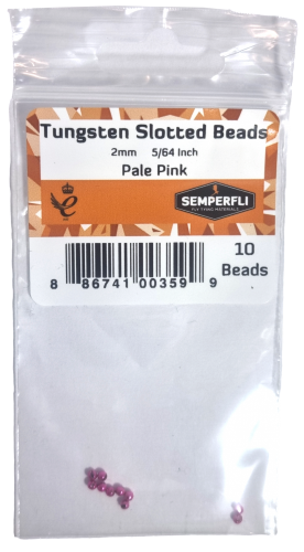 Semperfli Tungsten Slotted Beads 2mm (5/64 inch) Pale Pink