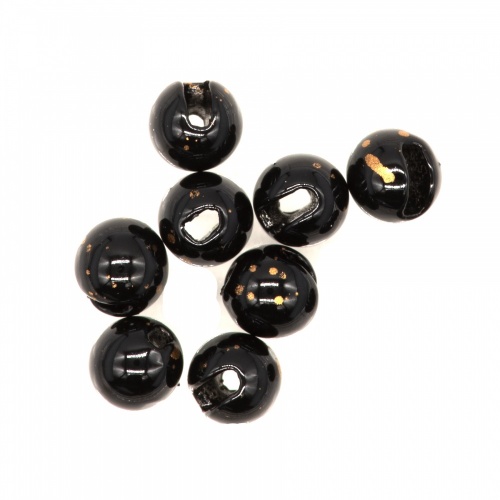 Semperfli Tungsten Slotted Beads 2.3mm (3/32 Inch) Mottled Black Gold