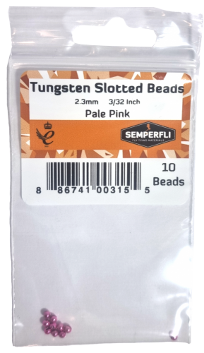 Semperfli Tungsten Slotted Beads 2.3mm (3/32 inch) Pale Pink