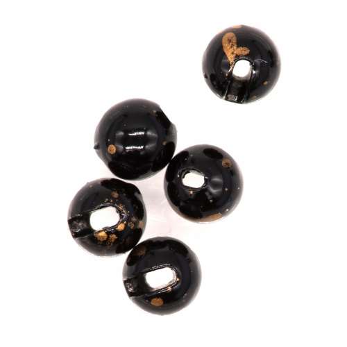 Semperfli Tungsten Slotted Beads 2.8mm (7/64 inch) Mottled Black Gold