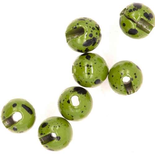 Semperfli Tungsten Slotted Beads 2.8mm (7/64 Inch) Mottled Olive