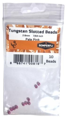 Semperfli Tungsten Slotted Beads 2.8mm (7/64 inch) Pale Pink