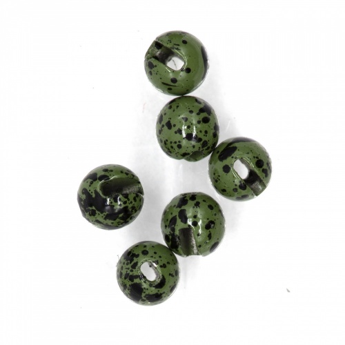 Semperfli Tungsten Slotted Beads 3.3mm (1/8 inch) Mottled Olive
