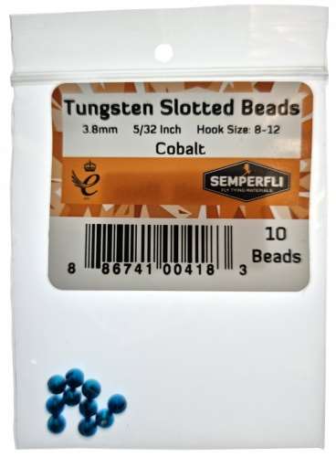 Semperfli Tungsten Slotted Beads 3.8mm (5/32 inch) Cobalt