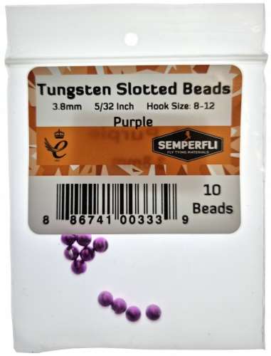 Semperfli Tungsten Slotted Beads 3.8mm (5/32 inch) Purple