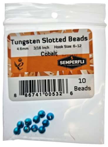 Semperfli Tungsten Slotted Beads 4.6mm (3/16 inch) Cobalt