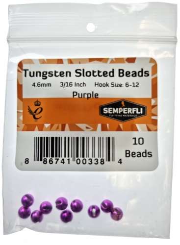 Semperfli Tungsten Slotted Beads 4.6mm (3/16 Inch) Purple