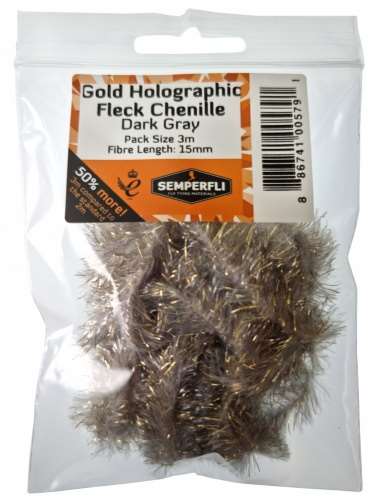 Semperfli Gold Tinsel Fleck 15mm Large Gray