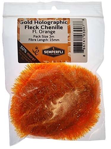 Semperfli Gold Tinsel Fleck 15mm Large Fl Orange