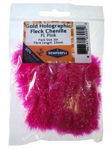 Semperfli Gold Tinsel Fleck 15mm Large Fl Pink
