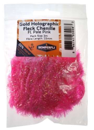 Semperfli Gold Tinsel Fleck 15mm Large Fl Pale Pink