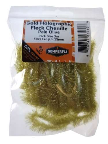 Semperfli Gold Tinsel Fleck 15mm Large Pale Olive