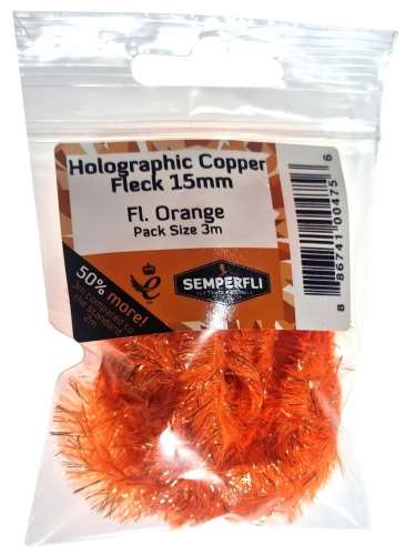 Semperfli Copper Tinsel Fleck 15mm Large Fl Orange