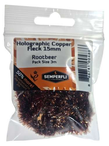 Semperfli Copper Tinsel Fleck 15mm Large Rootbeer